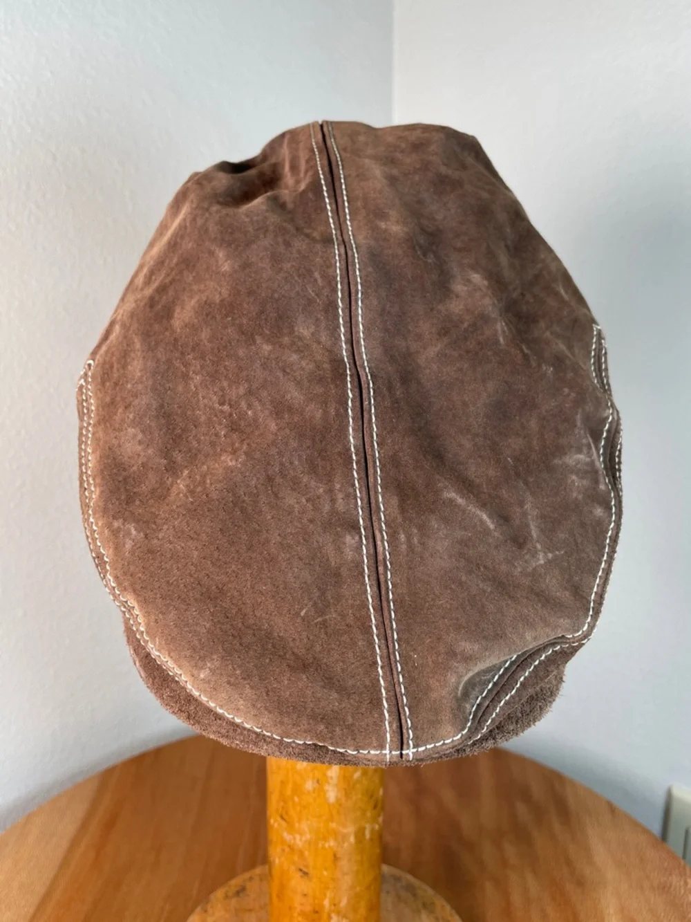 Goorin Brown Leather Flatcap Cap Cabbie Newsboy Size Medium